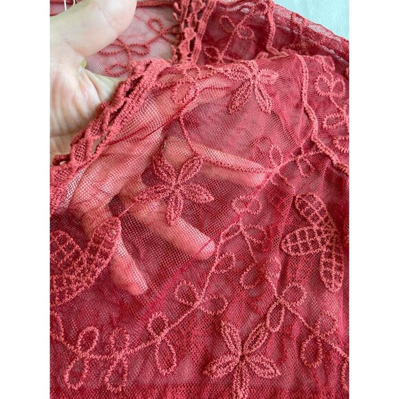 NWT Bohemia Lace Tunic/Dress Floral Embroidery Sheer V-Neckline Cottagecore BOHO - Picture 15 of 16